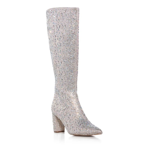 AZALEA WANG PEACHY PIE SILVER EMBELLISHED BOOT - 8 - Picture 8 of 9